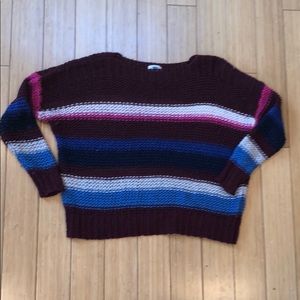 Old navy maroon striped sweater